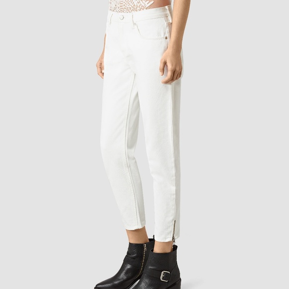 AllSaints Jasper Denim Jeans Cropped Ankle Zip - Picture 3 of 12